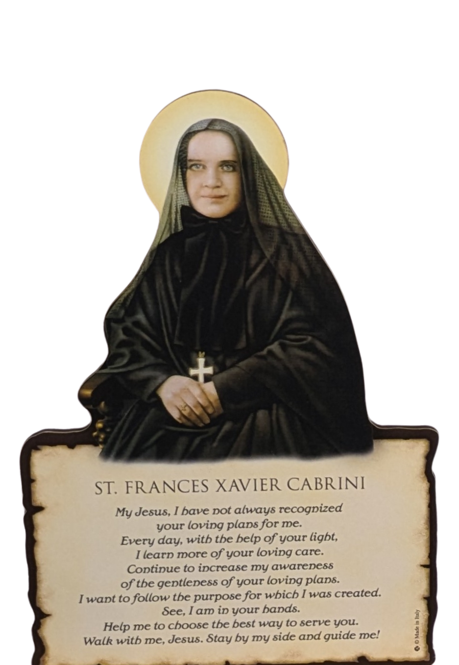 Cabrini Plaque & Prayer English