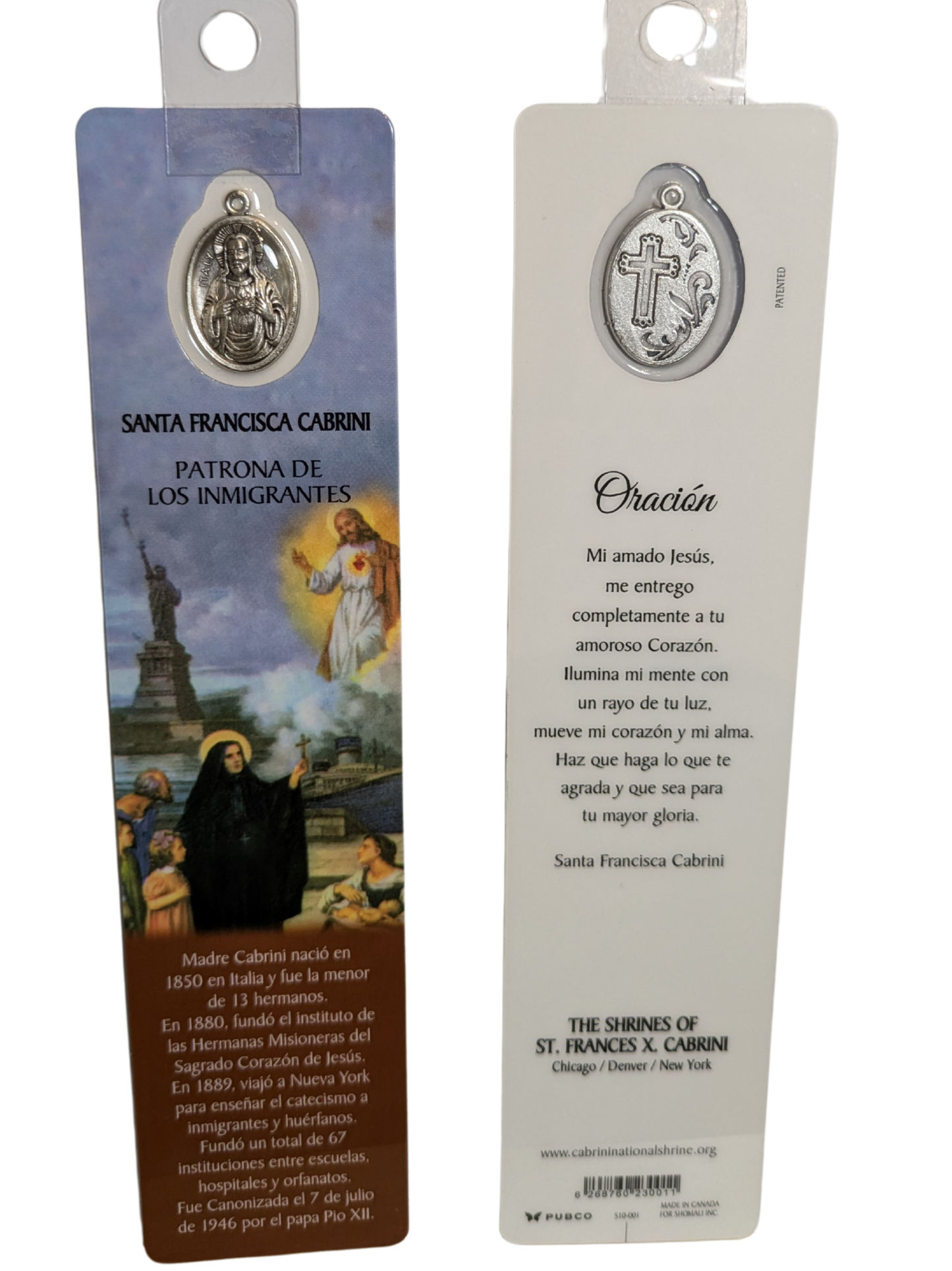 Cabrini Bookmark Spanish