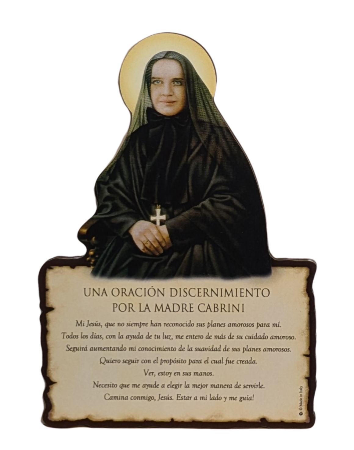 Cabrini Plaque  & Prayer Spanish